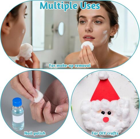 2000pcs Soft Cotton Balls Bulk Medium Cotton Ball for Absorbent Multipurpose Nail Polish Remover Makeup Remover for Facial Ears Crafting Cleaning Skin Applying Lotion Pet Care in Saudi Arabia