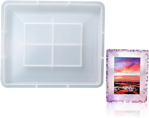 Square Photo Frame Mold Silicone Frame DIY Resin Mold Ornament Display Stand Gummy Molds Chocolate Molds Chocolate Moulds Fondant Crafting Supplies White Crystal Epoxy in Saudi Arabia