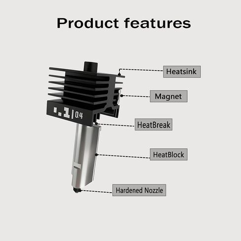 2 قطعة 0.4 مم H2D مجموعة Hotend من الفولاذ المقوى، فوهة من الفولاذ المقوى بديلة للطرف الساخن لملحقات الطابعة ثلاثية الأبعاد Bambu Lab H2D/A1/A1MINI in Kuwait