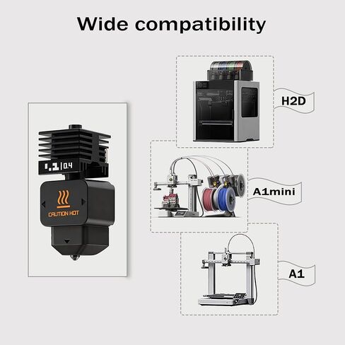 2 قطعة 0.4 مم H2D مجموعة Hotend من الفولاذ المقوى، فوهة من الفولاذ المقوى بديلة للطرف الساخن لملحقات الطابعة ثلاثية الأبعاد Bambu Lab H2D/A1/A1MINI in Kuwait
