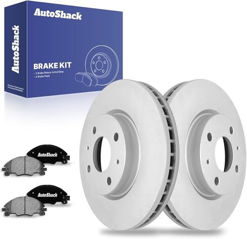Autoshack Front Brake Kit Replacement for 2008-2011 Ford Focus 2.0L FWD Disc Brake Rotors with Ceramic Brake Pads 10.8" (275.3 mm) RSCD64163-64163-1339-2-4 in Saudi Arabia