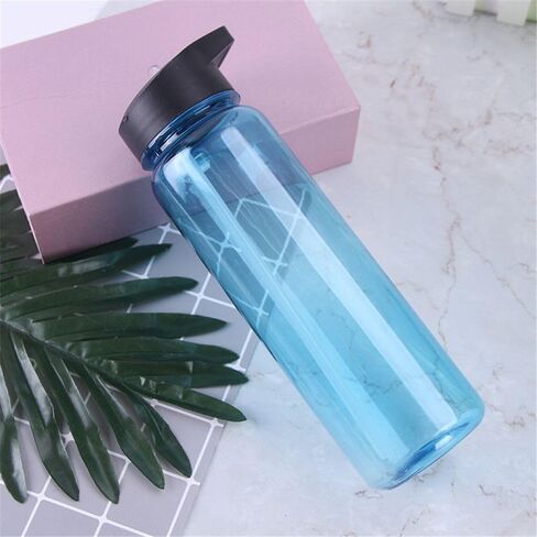750ml Sport Portable with Straw Drinking Cup Water Bottles Food Degree Plastic Clear(black) in Saudi Arabia