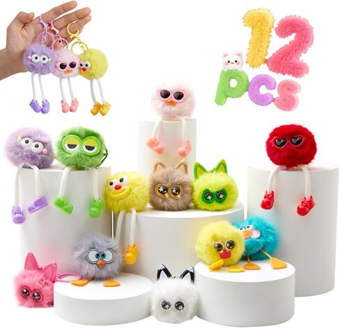 30 PCs Kids Keychains - Keychain Cute for Birthday Goodie Bags for Kids Party Favors Pinata Toys Classroom Prizes Child Bulk Items Class Prizes in Kuwait
