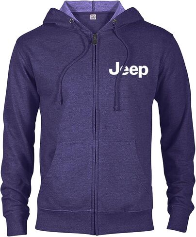 Jeep Ladies Full-Zip Hoodie – Purple Heather Midweight Zip-Up with White Embroidered Logo in Saudi Arabia