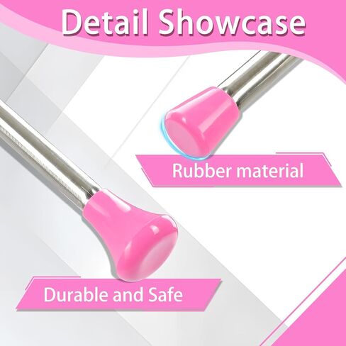 Quynhni Dance Baton,Batons for Twirling 22 inches Stainless Steel Material Gymnastics Wand and 3 Rainbow Hair Bands Suitable for Beginners Silver and Pink in Saudi Arabia