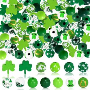 180Pcs Summer Theme Wood Beads for Crafts, Colorful Flamingo Palm Leaves Watermelon Crafts Wood Beads Hawaiian Loose Wooden Beads for Summer DIY Garland Jewelry Making Home Decor in Kuwait