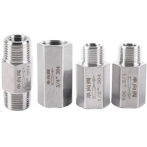 304 الفولاذ المقاوم للصدأ ذكر / أنثى الموضوع PT الموضوع 1/8 1/4 3/8 1/2 3/4 بوصة سداسية مباشرة غير العودة مضمنة في اتجاه واحد صمام الاختيار 1 قطعة (ذكر (في) أنثى (خارج)، 1/8 ") in Kuwait