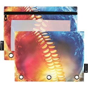 Horse Couple Pencil Pouch for 3 Ring Binder 2 Pack Clear Window Pencil Bags with Zipper Pencil Case for School Class Office College Supplies in Kuwait