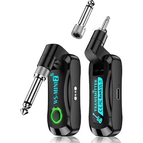 BEEONE 2.4GHz Wireless Guitar System with Rotating Head, Rechargeable Wireless Guitar Transmitter Receiver with 4 Channels, Guitar Wireless System for Electric Guitar Bass, Black in Saudi Arabia