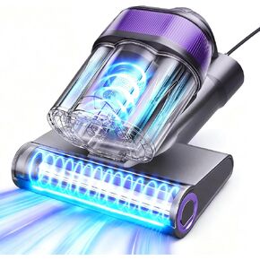 LED Display Mattress Vacuum Cleaner, 18Kpa Bed Vacuum Cleaner with 253.7nm UV-C Light, HEPA Filter & Ultrasoni, 149℉ Heat, Triple-Cup Versatile Handheld Vacuums for Bed Sofa Carpets Pet Hair Fine Dust in Kuwait