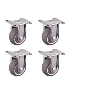 4 قطع من عجلات الأثاث، عجلة دوارة من المطاط الناعم، عجلة دوارة فضية (أحمر) in Kuwait