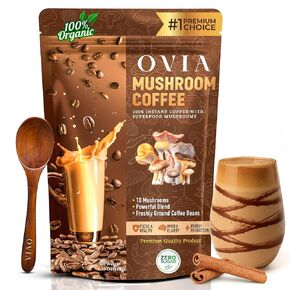 Daily Dose Ten Mushroom Coffee for Focus & Gut Health - Shroomology 10 Mushrooms Coffee for Clean Energy - Low Caffeine & Adaptogenic Instant Coffee with Lions Mane, Chaga, Cordyceps - Max Blend in Saudi Arabia