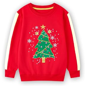 سويت شيرت للفتيات من HILEELANG للهالوين والكريسماس بياقة دائرية وأكمام طويلة بلوفر قطني برسومات علوية in Kuwait