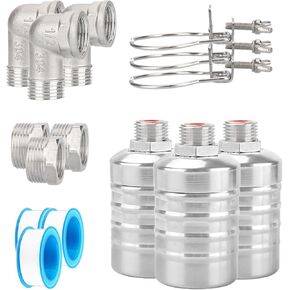 Automatic Water Float Valve, 1/2 to 3/4 Inch Connection Types, Stainless Steel 304 Fully Automatic Water Shut off Float Valve for Water Tank, Pool, Livestock Trough (3 Pack) in Kuwait