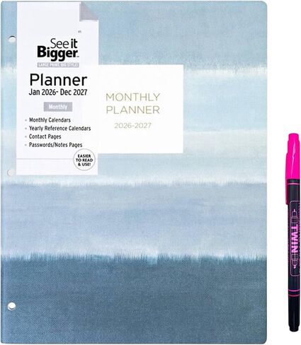 Planahead Home/Office Swink Slanner ، April 2025-March 2027 ، 8.5 × 11 بوصة وقلم مزدوج in Kuwait