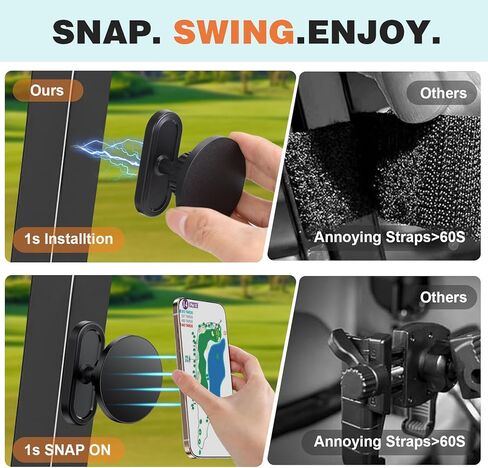 حامل هاتف عربة الجولف المغناطيسي من Xincarimo، متوافق مع MagSafe iPhone وAndroid يناسب EZGO، Club Car، Yamaha، Icon، ملحقات عربة الجولف هدايا للأب والرجال والأب والنساء لاعبي الغولف in Kuwait