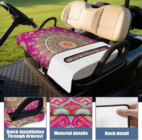 أغطية مقاعد عربة الجولف syienasdk Boho، بطانية منشفة مقعد عربة الجولف بوهيميا لعربات الجولف ذات المقعدين، وسائد مقعد عربة الجولف القابلة للتنفس، ملحقات سيارة نادي الجولف 51 بوصة × 31 بوصة in Kuwait