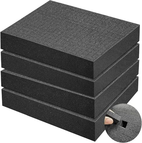 16x12x2 Pick and Pluck Foam Inserts, High Density Polyurethane Padding compatible with Apache 2800 Pelican 1400, Reinforced Hardened Foam for Gun Case, Tool Box, Camera Storage (2 Pack) in Saudi Arabia