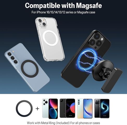 OMOTON Golf Cart Phone Holder, Mount for MagSafe iPhone 17 16 15 14 13 12, Universal Super Magnet Base, 360° Rotatable, Fits EZGO Club Car Yamaha Icon & Gym, Golf Cart Accessories Gift for Golfers in Saudi Arabia