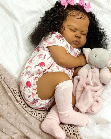 Anano Black Reborn Baby Baby Doll 19 بوصة ناعمة من أصل أفريقي أمريكي من جديد طفلة الطفل الواقعي الواقعي المولود طفل الدمى دمى Biracial Silicone Babies دمية على قيد الحياة in Saudi Arabia