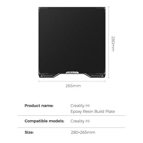 لوحة بناء Creality Hi Epoxy الراتنج، ملاءة سرير مرنة ثلاثية الأبعاد، سطح سرير مطبوع مزخرف مع التصاق ممتاز، تسطيح عالي، قوة عالية لمجموعة Creality Hi Combo (280 × 265 مم/11.02 × 10.43 بوصة) in Kuwait