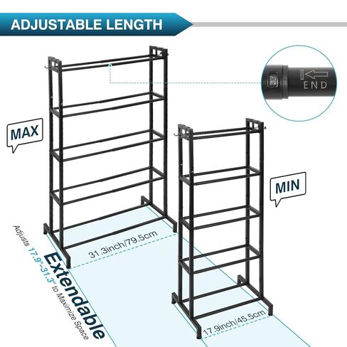 رف خيوط الطابعة ثلاثية الأبعاد من IRONWALLS، منظم رف تخزين خيوط الطباعة ثلاثية الأبعاد بطول 18 بوصة - 31 بوصة قابل للتعديل مع عجلة، ملحقات الطابعة ثلاثية الأبعاد، يحمل ما يصل إلى 55 قطعة بكرات خيوط 1 كجم (الرف فقط) in Kuwait
