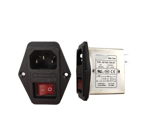 مقبس مرشح الطاقة CW2B 3A 6A 10A T AC مضاد للتدخل (DF102-10A -02 مفتاح أسود) in Kuwait