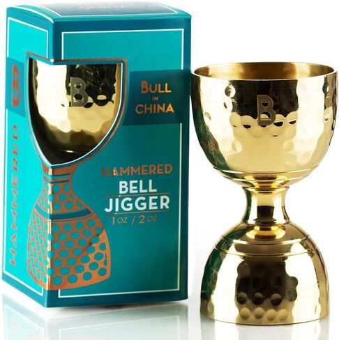 Hammered Bell Jigger من Bull In China - نحاس فاخر 100% مع قياسات من 0.25 أونصة إلى 2 أونصة للكوكتيلات والحانات والسقاة in Kuwait