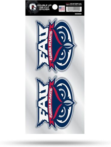 Florida Atlantic FAU Owls Two 4 x 4 inch Decals Design in Saudi Arabia