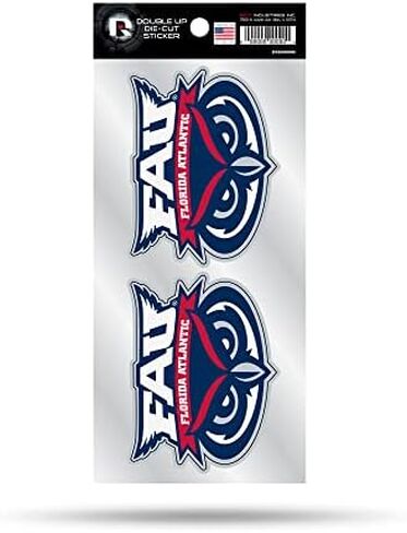 Florida Atlantic FAU Owls Two 4 x 4 inch Decals Design in Saudi Arabia