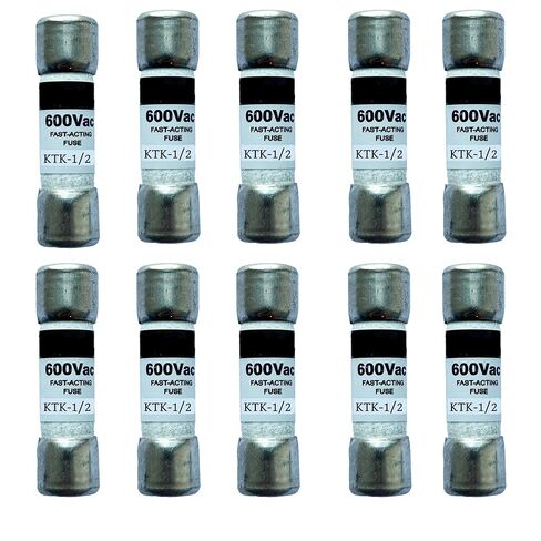 10 عبوات جديدة KTK-1/2 KTK-1/2A 0.5A 600Vac صمامات سريعة المفعول، KTK 1/2A فئة CC خرطوشة الصمامات in Kuwait