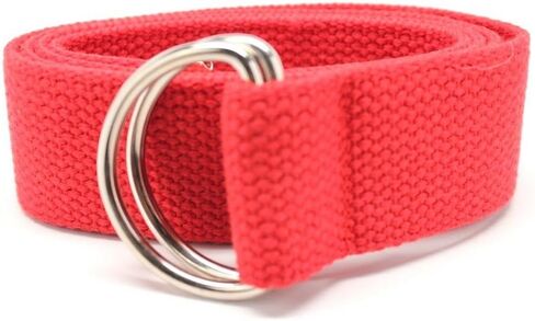 Deal Fashionista D Ring Webbed Cotton Canvas Belt 1.25" with Metal Tip in Saudi Arabia
