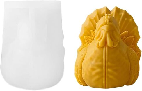 3D Turkey Candle Soap Mold, Thanksgiving Christmas Turkey Silicone Mold for Fondant, Soy Wax Candle, Soap, Plaster, Epoxy Resin Casting, DIY Crafts (B) in Saudi Arabia
