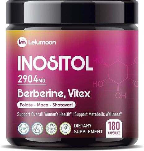 Premium inositol 2904 mg مع البربرين ، Vitex ، Ashwagandha & Shatavari - يدعم صحة المرأة والعافية - المصنوعة في الولايات المتحدة الأمريكية - 180 كبسولة in Saudi Arabia