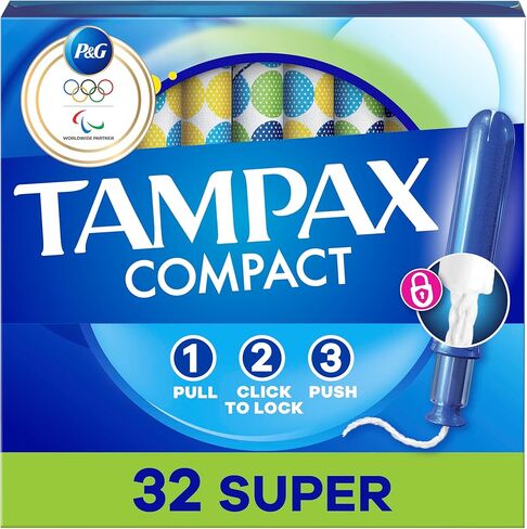 Tampax Pocket Pearl Tampons Super Absorbency with LeakGuard Braid, Unscented, 32 Count in Saudi Arabia