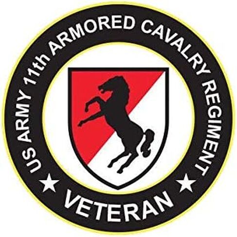 11th Armored Cavalry Regiment Veteran Sticker Decal Vinyl blackhorse 5" Bumper Locker Laptop Window - Sticks to Any Surface c in Saudi Arabia
