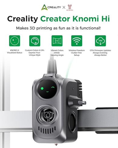 Creality Official Creator Knomi Hi، شاشة عرض رأس الطباعة الذكية التي تصور التعبيرات، ألوان مخصصة وملفات GIF، عرض حالة الطباعة في الوقت الفعلي، ملحقات ترقية الطابعة ثلاثية الأبعاد لـ Creality Hi in Kuwait