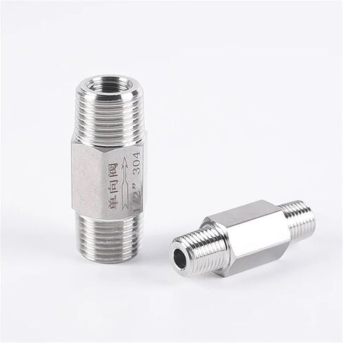 304 Stainless Steel Male/Female Thread PT Thread 1/8 1/4 3/8 1/2 3/4 Inch Hexagonal Direct Non-Return Inline One-Way Check Valve 1Pcs(Male(In) female(Out),1/8") in Saudi Arabia