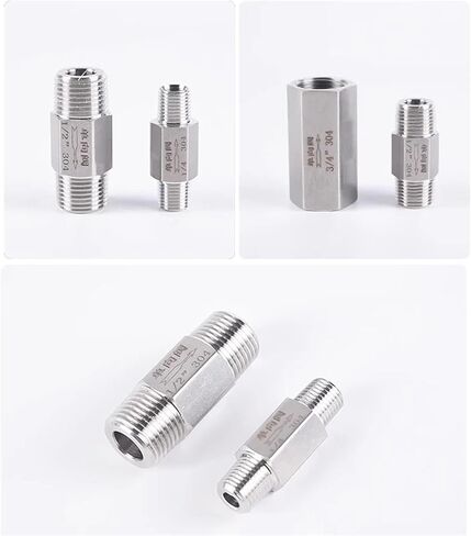 304 Stainless Steel Male/Female Thread PT Thread 1/8 1/4 3/8 1/2 3/4 Inch Hexagonal Direct Non-Return Inline One-Way Check Valve 1Pcs(Male(In) female(Out),1/8") in Saudi Arabia