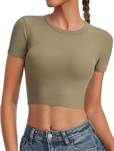 قمم محصول قصيرة الأكمام للنساء الكلاسيكي in Kuwait