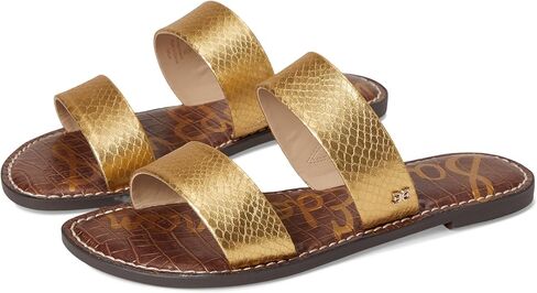 Sam Edelman Women's Gala Flat Sandal, Soft Silver Leather, 8.5 Wide in Saudi Arabia