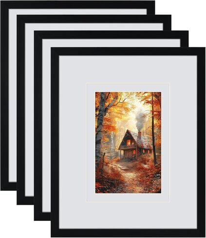 8x10 Black Picture Frame with Double Black Mat 2 Pack, 8 by 10 Matted Frame for 4x6 or 5x7 or 8x10 Photo, Family Wedding Frame Set for Tabletop or Wall in Kuwait