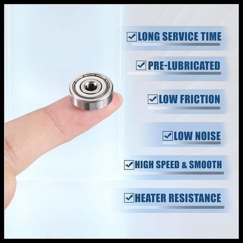 Hihaha 634ZZ Bearings Double Shielded Deep Groove Ball Bearings 4x16x5mm Silver Tone - Pack of 2 Durable Material in Kuwait