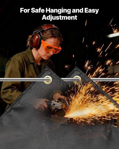 VEVOR Welding Blanket, 4 x 6 FT Silicone Coated Fiberglass Welding Blanket, Up to 1800°F Heat Resistant Safety Protection Blankets, Flame Retardant Fireproof Insulation Mat with Metal Grommets in Saudi Arabia