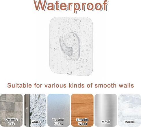 LXUEJIE 20 Pcs Clear Adhesive Wall Hooks for Hanging, Heavy Duty Utility Hooks Waterproof and Oilproof Acrylic Hanging Hooks for Kitchen, Bathroom, Bedroom, Office, Home in Saudi Arabia