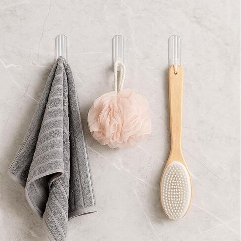 11 Pcs Clear Adhesive Hooks for Hanging, Acrylic Sticky Hooks for Hanging Heavy Duty Wall HooksTransparent Waterproof Self Adhesive Towel Coat Hook for Home Kitchen Bathroom Office Utility Hook in Saudi Arabia
