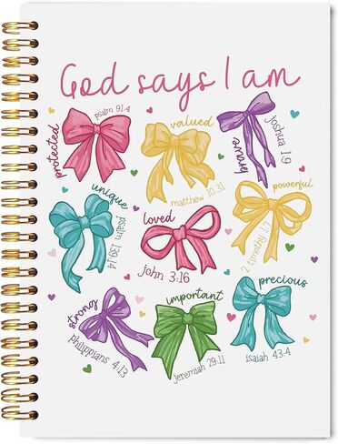 Welshower Pink Rose Floral Cross Christian Spiral Notebook Journal, Bible Verse Notebook for Note Taking, Bible Scripture Journal, Religious Prayer Journals for Woman, 5.5x8.3 Inch in Saudi Arabia