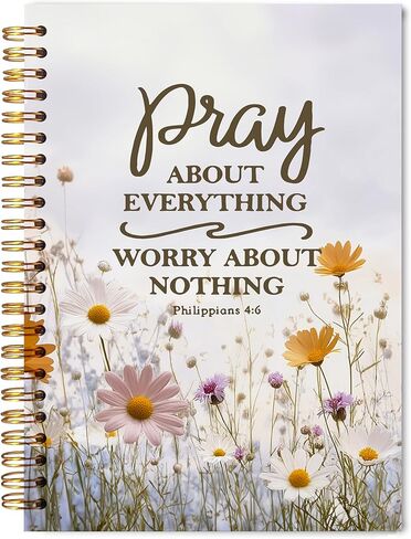 Welshower Pink Rose Floral Cross Christian Spiral Notebook Journal, Bible Verse Notebook for Note Taking, Bible Scripture Journal, Religious Prayer Journals for Woman, 5.5x8.3 Inch in Saudi Arabia