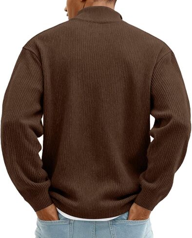 ربع البريدي البلوز الرجال كم طويل Mockneck البلوز الهراء القمصان الوقوف طوق خمر ملابس الشتاء الرجعية in Saudi Arabia