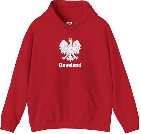 Cleveland Polish White Eagle Hoodie | City Heraldic Polish Crowned Eagle | Poland Coat of Arms Pullover in Saudi Arabia